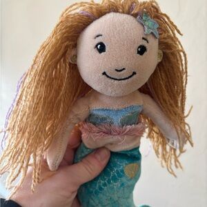 Vintage Mermaid Plush Doll with Blonde Hair